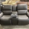 LA-Z-BOY Charcoal Grey Leather Power Reclining Sofa with Wireless Charging Pad