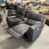 LA-Z-BOY Charcoal Grey Leather Power Reclining Sofa with Wireless Charging Pad