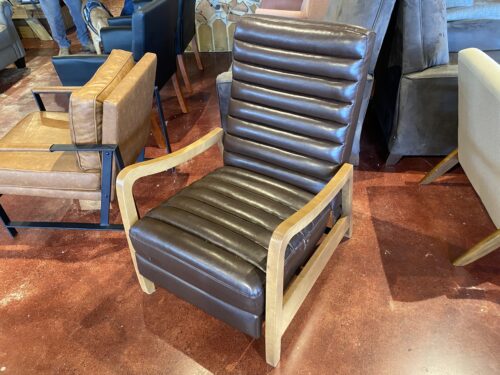 Channel Tufted Leather Recliner Chair