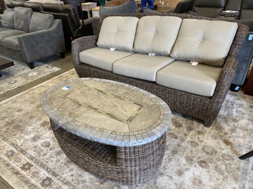 Wicker Outdoor Set with Sunbrella Pillows