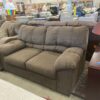 Dark Brown Fabric Loveseat