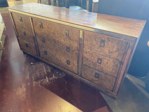 Art Deco Style Burl Wood Long Dresser