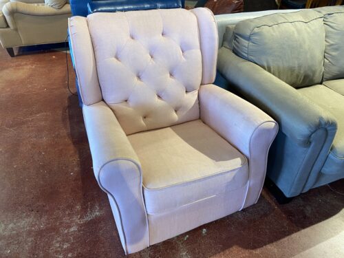 Baby Pink Tufted Swivel Chair