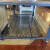 Industrial Style Wood and Metal Coffee Table with Mesh Shelf