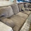 Wide Brown Striped Fabric Sofa