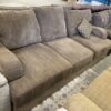 Wide Brown Striped Fabric Sofa
