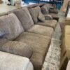 Wide Brown Striped Fabric Sofa