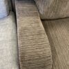 Wide Brown Striped Fabric Sofa