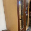 Dark Cherry Stained Corner Display Cabinet with Sliding Door
