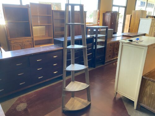 Grey Wash Free Standing Corner Shelf