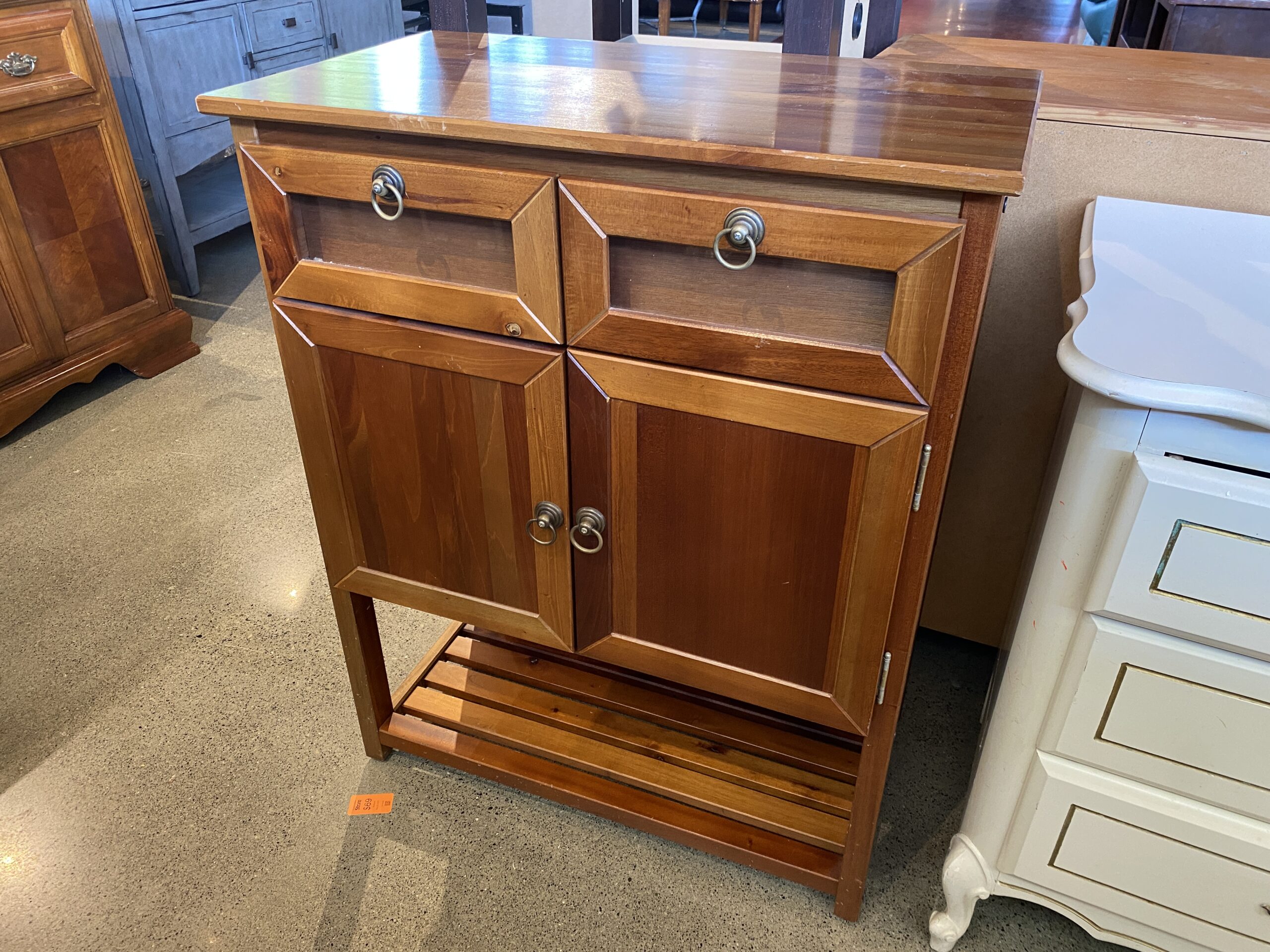 Classic Wooden Accent Cabinet with Ring Pulls