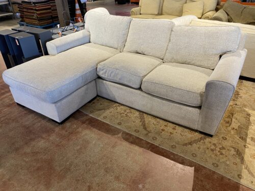 Light Gray Fabric Chaise Sectional Sofa