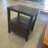 Black Wood 2 Drawer Nightstand