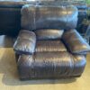 Large Brown Leather Recliner Chair