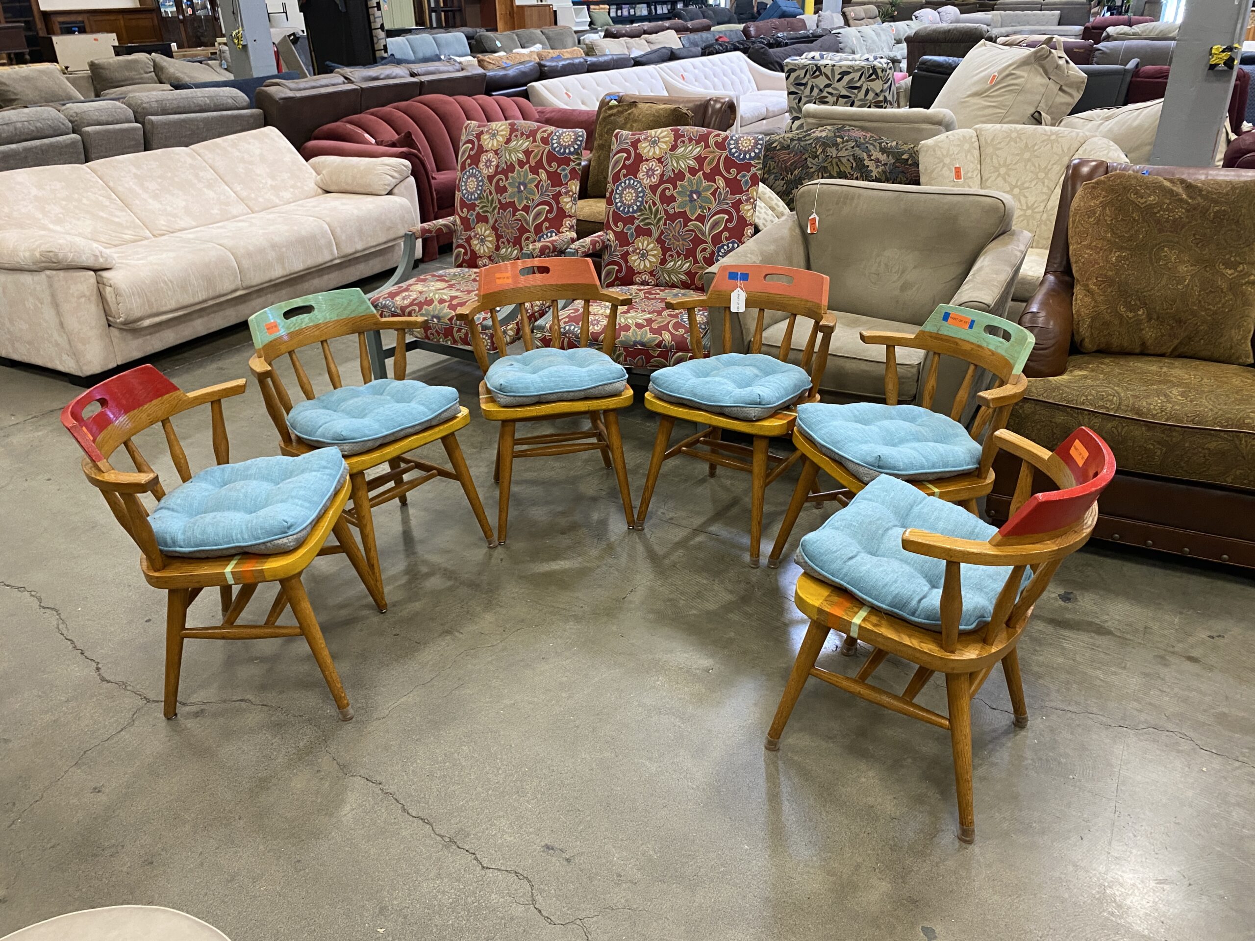 Mid-Century Buckstaff Captains Chair Set of 6