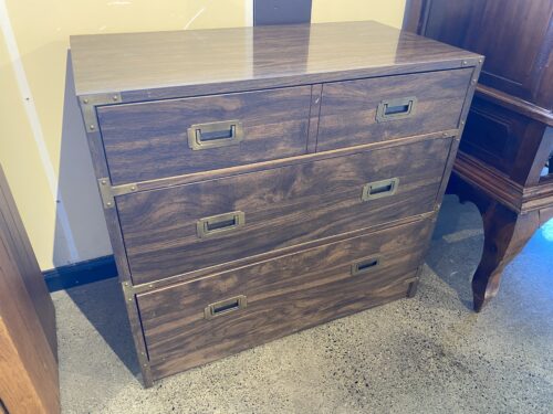 Three Drawer Campaign Style Dresser