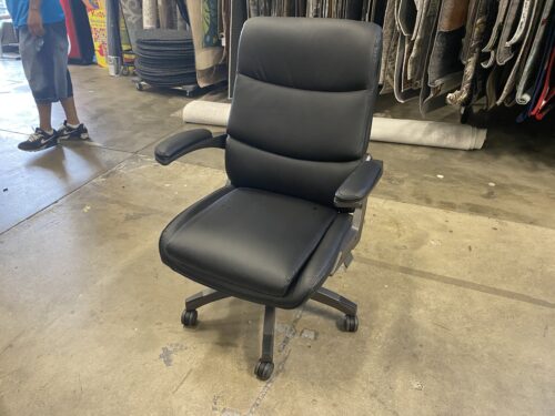 LA-Z-BOY Black Leather Gliding Office Chair