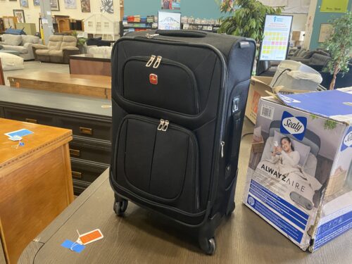 SWISS GEAR Black Fabric Rolling Carry-on Bag