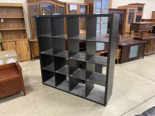Black Wood 4x4 Cubbie Shelf