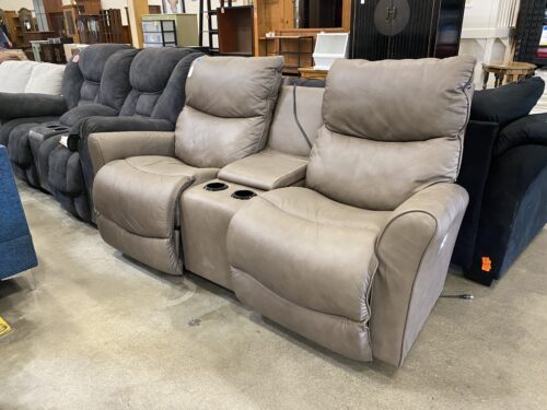 LA-Z-BOY James Greige Double Power Recliner