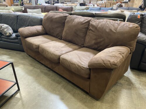 ASHLEY Deep Brown Faux Leather 3 Seat Sofa