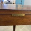 ETHAN ALLEN Dark Wood Half Circle Accent Table with Floral Paintings