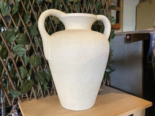 Beige 2-Handle Décor Vase