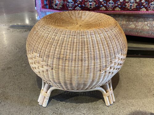 Blonde Woven Bentwood Ottoman