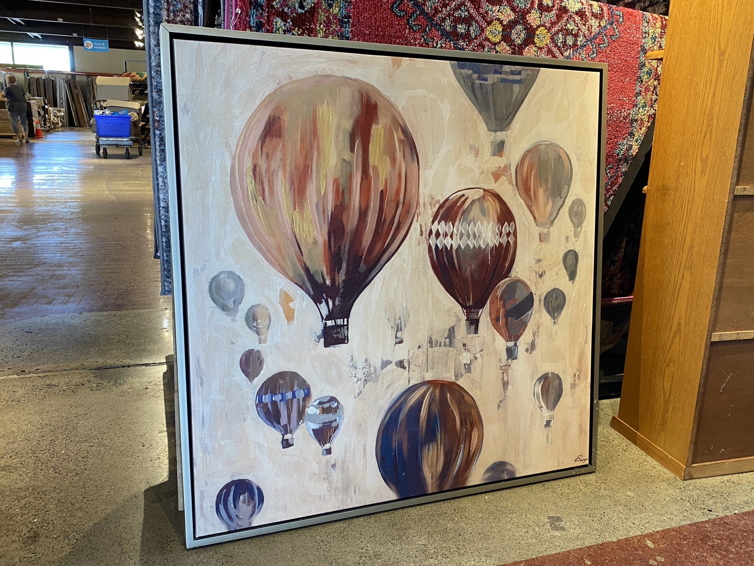 Muted Hot Air Balloon Stretch Canvas Art