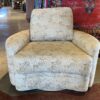 Wide Latte Swirl Swiveling Armchair