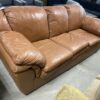 Dusty Orange Faux Leather 3 Seat Sofa
