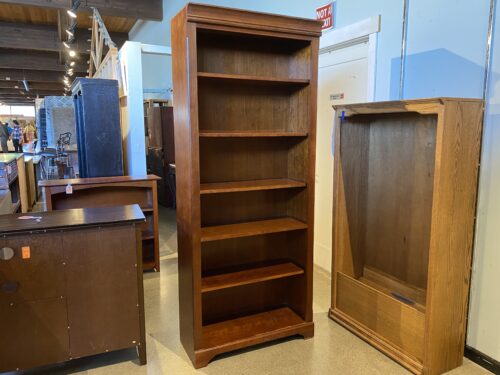Tall Coffee Brown Adjustable Shelf Bookcase