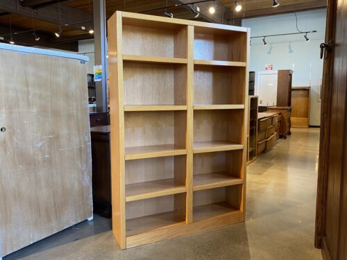 Doublewide Blonde Adjustable Shelf Bookcase