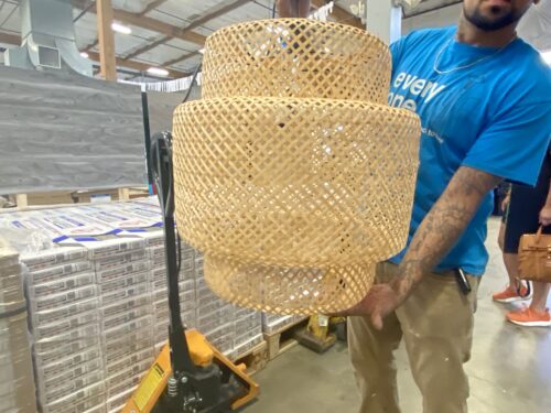 IKEA Sinnerlig Woven Basket Beehive Light Fixture
