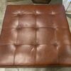 Square Burgundy Faux Leather Ottoman