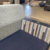 Mixed Material Blue Square Frame Sofa
