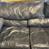 Well-Loved Old School Black Sofa