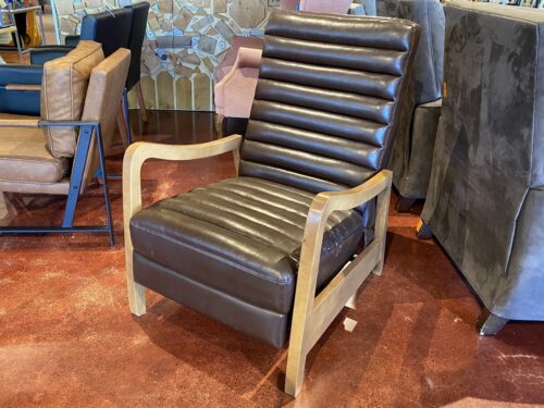 Brown Mid-Century Style Push Back Recliner