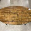 Oval Metal and Wood Cocktail Table