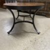 Oval Metal and Wood Cocktail Table