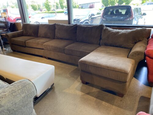 Extra Long 3Pc. Cocoa Brown Sectional