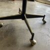 DOUGLAS Brown Leather Brass Wheeled Office Chair