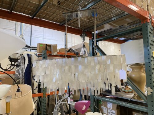 WEST ELM Capiz Rectangular Seashell Chandelier