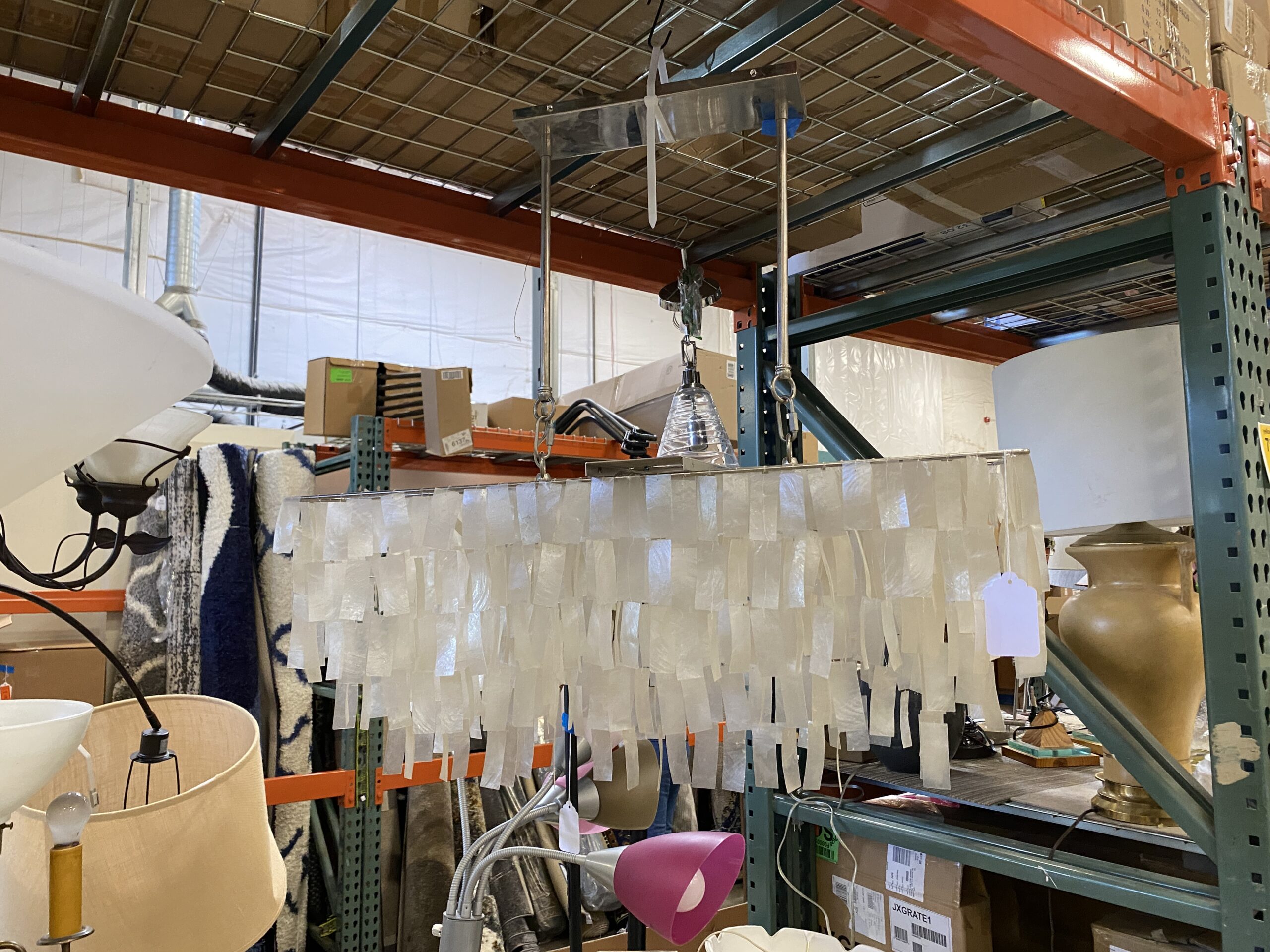 WEST ELM Capiz Rectangular Seashell Chandelier