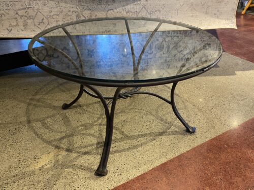 Iron Knot Glass Top Coffee Table
