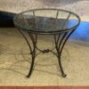 Iron Knot Glass Top Side Table