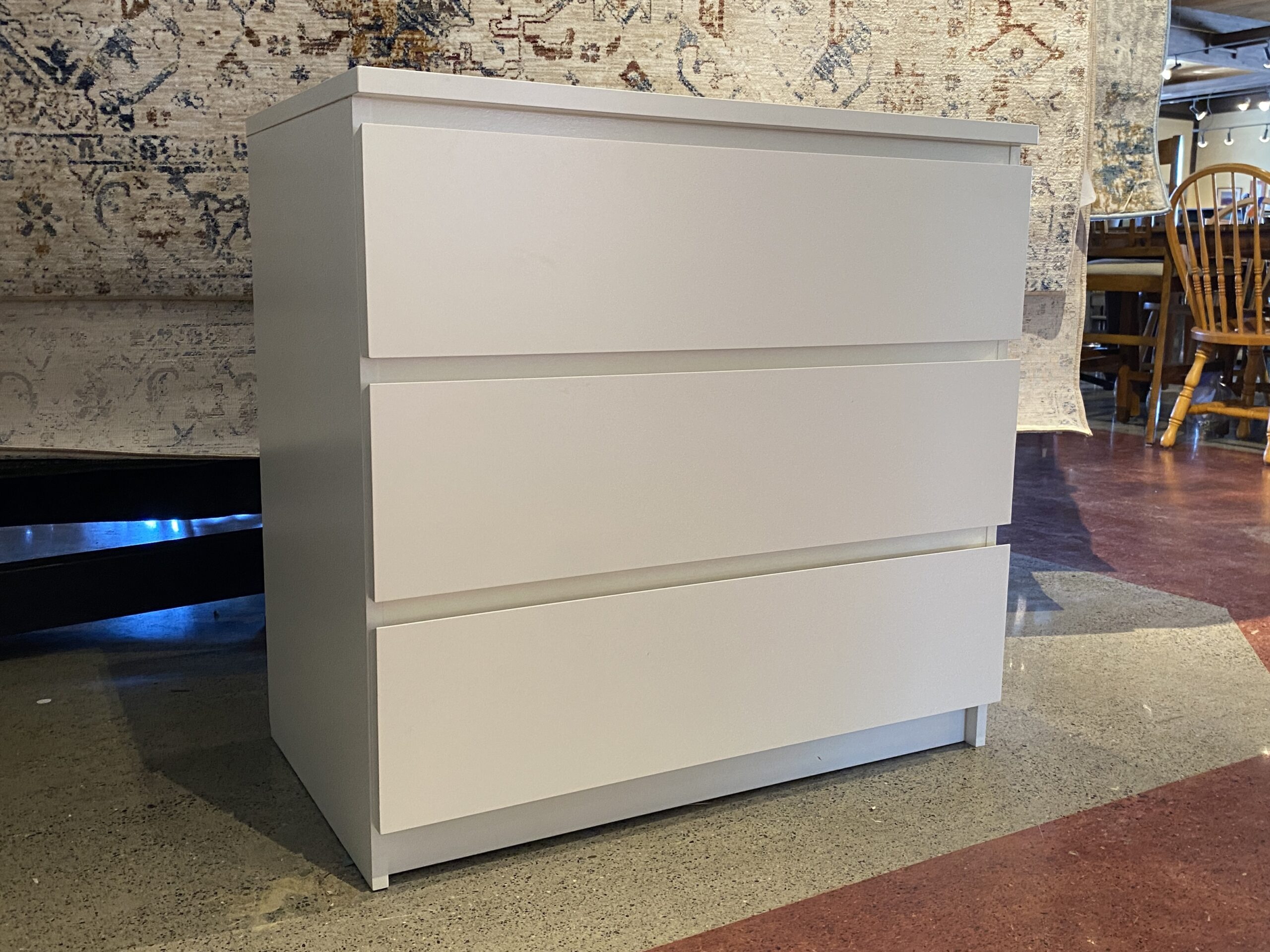 White Clean-Lined 3-Drawer Dresser