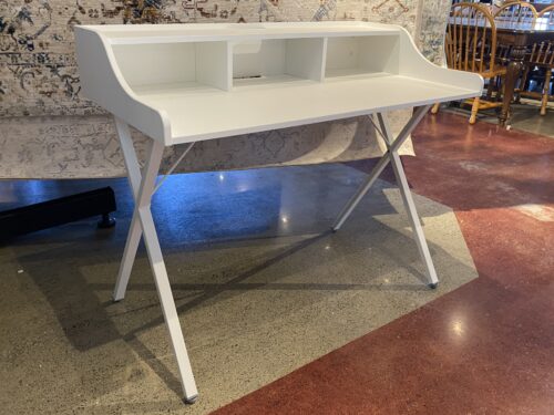 Modern Minimal 2-Tier White Desk