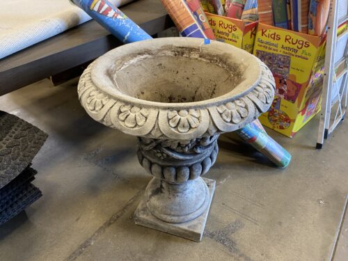 Stone Carved Grapes and Birds Planter