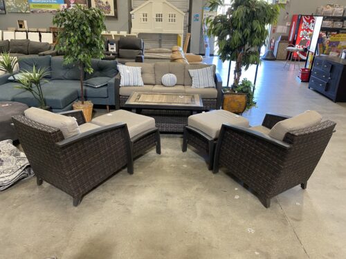 SUNBRELLA Ultimate Patio Conversation Set - Sofa, Table, 2 Chairs, 2 Ottomans
